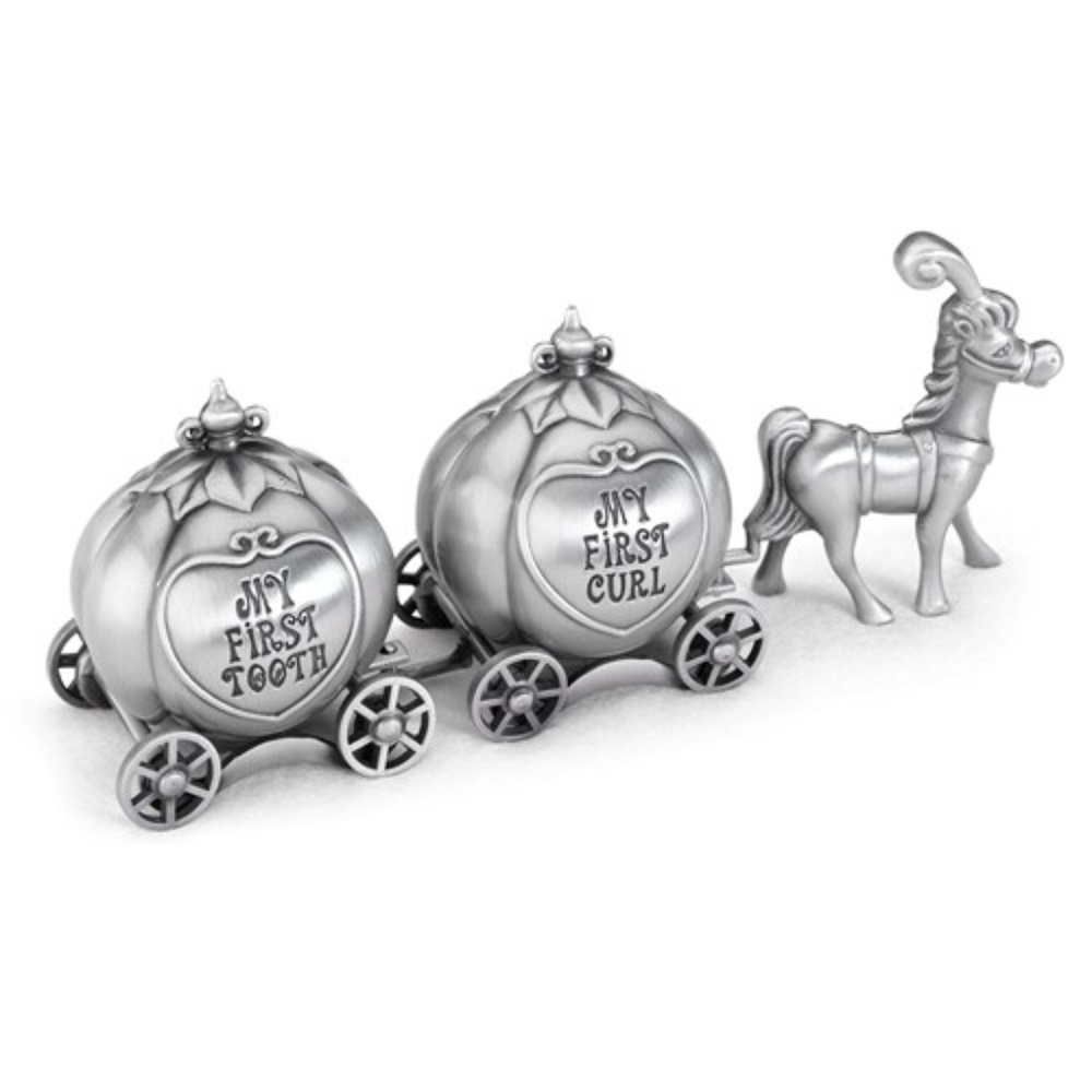 Pewter Finish Fairy Tale coach Tooth And Curl Box